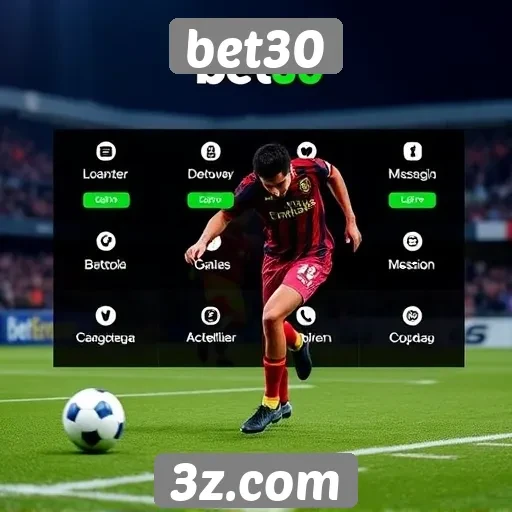 Análise das funcionalidades do site bet30